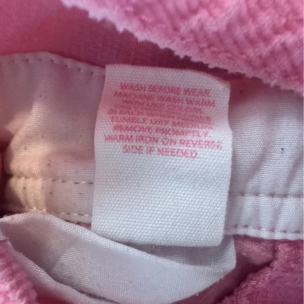 VTG Oshkosh B’Gosh 12 Month Pink Corduroy Vestbak Overalls Embroidered Floral‎